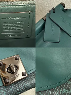 COACH 12086 Green Drifter Snakeskin Top Handle Crossbody Shoulder Bag thumbnail 16
