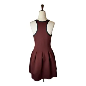 T Alexander Wang Dress Women Small Brown Racerback‎ Neoprene Mini Skater Scuba thumbnail 4