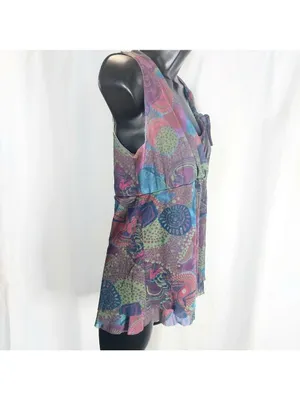 Daisy & Clover Paisley Nylon Pullover Babydoll Sleeveless Top thumbnail 3