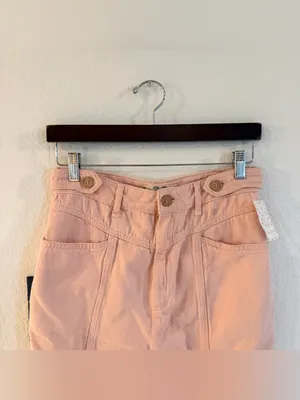 NWT Free People Womens Pants Jeans Light Pink High Waist Soft Retro Size 30 thumbnail 3