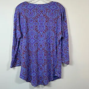 Fresh Produce Cali Sweet Scoop Shirt Womens Medium‎ Purple Damask thumbnail 2