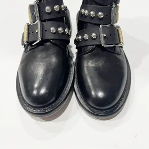 Zadig Voltaire Laureen Buckle Leather Studded Ankle Boot Black Size 36 US 5 thumbnail 5
