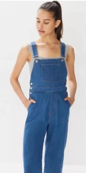 Capulet Lennon Denim Overalls XS Blue Wide Leg Dungaree Stretch Retro Fit thumbnail 1