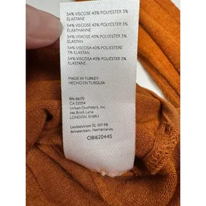 Anthropologie Ribbed Knit Tunic Sweater‎ Top XS Rust Orange Stretch Minimalist thumbnail 8
