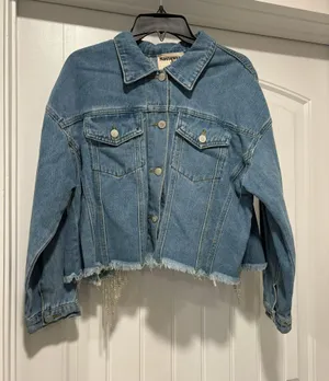 Savanna Jane Denim Rhinestone Jacket thumbnail 1