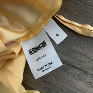 Reformation Silk golden dress thumbnail 5