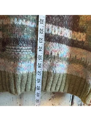 POL Warm Wishes Rowan Cardigan Sweater Olive Green Chunky Knit Boho Womens L thumbnail 8