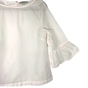 Madewell White Bell Sleeves Poplin Top Blouse M thumbnail 5