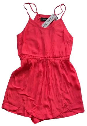 coral romper Sz Medium NWT Pink scallop thumbnail 2