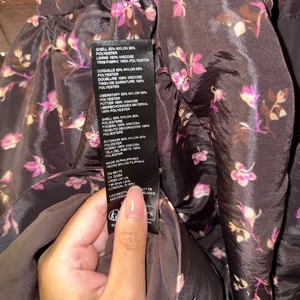 NWT $158 Anthropologie x Maeve Black Floral Puff-Sleeve Mini Dress w/ Pockets XS thumbnail 9