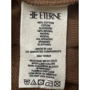 NWOT Eterne Chocolate Brown Long Sleeve Square Neck Ribbed Maxi Dress S thumbnail 7