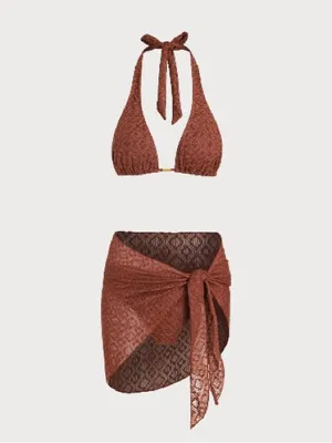 Samiol Brown Metallic Bikini Three thumbnail 2
