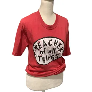 Port and Company Red 'Teacher of All Things' Short Sleeve Tee Size S thumbnail 5