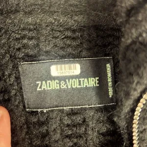 RTR Zadig & Voltaire Cheri Zip Turtleneck Sweater Zippered Knit Black sz M thick thumbnail 6