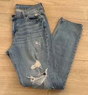 Old Navy Light Blue Distressed Boyfriend Jeans thumbnail 1