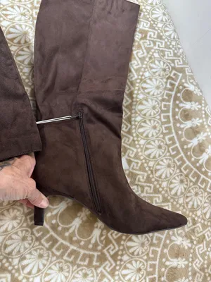 a new day Brown Knee-High Pointed-Toe Heeled Boots thumbnail 10