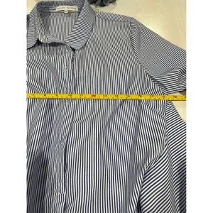 English Factory‎ Striped Blouse Ruffle Back Long Sleeve Shirt Size M thumbnail 4