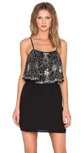 Lovers + Friends Sequin‎ Sunkissed Dress in Black thumbnail 1