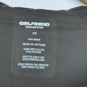 Girlfriend Collective Windbreaker Jacket Women XS Green Full Zip Hoodie Crop NWT thumbnail 8