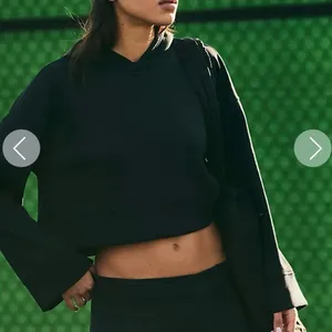 Free People Movement Playing Games Hoodie Cropped Black Loungewear Workout thumbnail 1