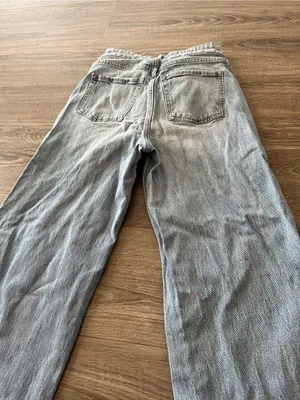 Old Navy Sky Hi Jeans Women’s 0 Light Wash Extra High Rise Distressed Wide Leg thumbnail 9