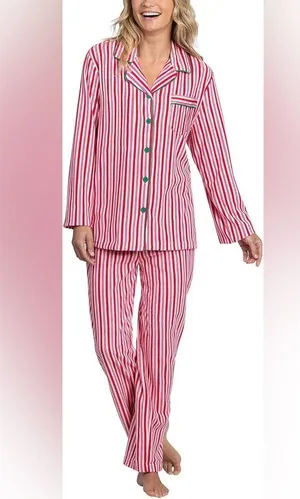 Red and White Striped Pajama Set thumbnail 1