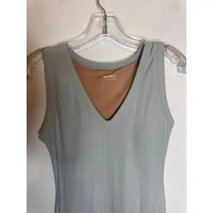 OGL Eco SkinKiss Light Blue Draped Neck Midi Tank Dress Small S Brami thumbnail 6