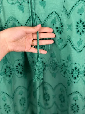 Emery Rose Green Eyelet Embroidered Babydoll Mini Dress NWT Size S Boho thumbnail 12