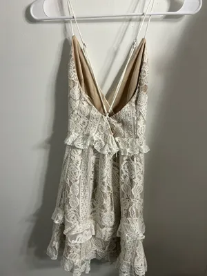 Showpo White Lace Mini Dress thumbnail 3