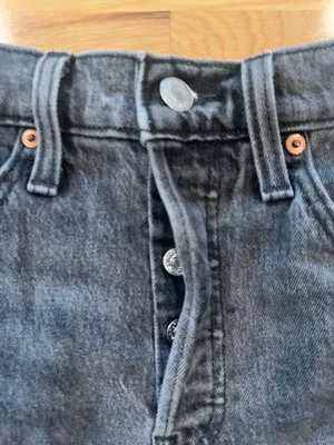 Levi’s 501 Original High Rise Cut Off Denim Shorts Gray Black Distressed Women’s thumbnail 6
