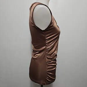 NY&Co Shimmering Bronze Metallic Sleeveless Top Medium Y2K Glam Luxe Shimmercore thumbnail 4