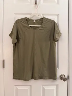 Athleta Olive Green Foothill Seemless Tee Athletic Shirt XL thumbnail 3