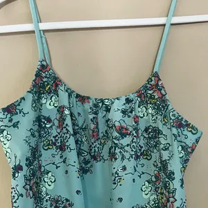 Floral Print Light Green Blue Sleeveless Cami Top thumbnail 4
