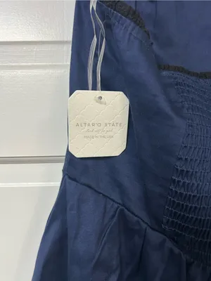 Altar'd State Navy Strapless Circle Skirt Dress thumbnail 3