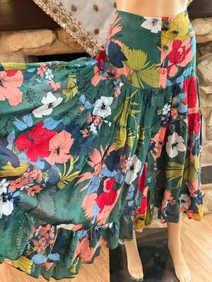 NWT $250.00 mare mare Alyssa Floral Midi Skirt by Free People thumbnail 2