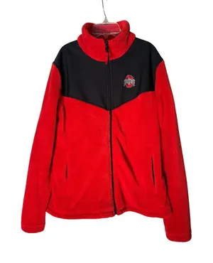 Columbia Ohio State Buckeyes Red Black Jacket‎ Large Women's Fleece thumbnail 1