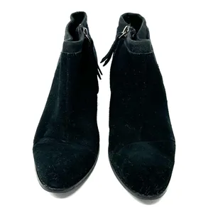 Toms Size 6.5 Boots Black 2"‎ Heel Side Zip Pointed Toe Leather Suede Workwear thumbnail 10
