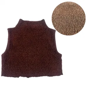 Vintage Retango Y2K Cropped Mockneck Womens Boucle Top Sz L Grunge Sleeveless thumbnail 2