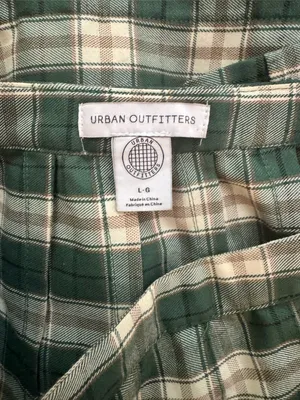 Urban Outfitters UO Plaid Green Mini Skirt Large thumbnail 4