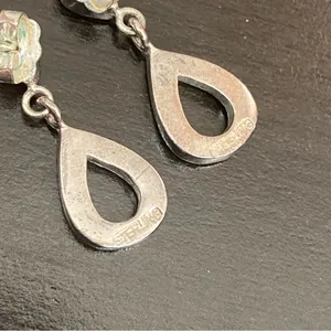Sterling Silver Turquoise Inlay 16” Necklace and Earrings Set thumbnail 12