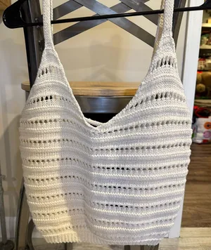Piombo Relaxed Fit Cream Crochet Tank thumbnail 1
