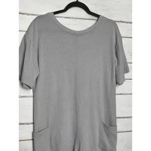 Zenana Gray Short Sleeve Two Way Romper with Pockets Size Small thumbnail 8