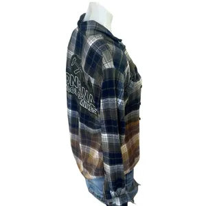 Montana Tech Plaid Flannel Shirt SMALL Oversize Football Butte Tailgate Unique thumbnail 4
