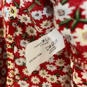 Natural Life Red Daisy Print Smocked Tiered Ruffle Mini Skirt XS/S Bohemian Boho thumbnail 4