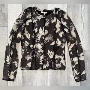 Oli & Hali Bohemian Cotton Ribbed Foliage Washed Brown Long Sleeve size medium thumbnail 10