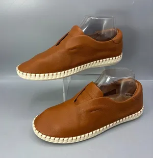Brioso Sabino Flat Shoes Womens 8 Brown Leather Slip On Round Toe 202404ZE thumbnail 1