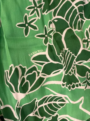 FARM Rio Tropical Green One-Shoulder Ruffle Midi Dress Size XS thumbnail 7