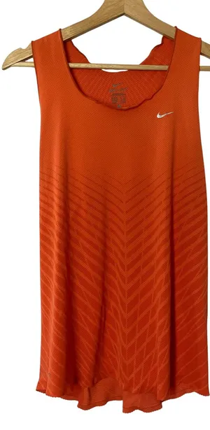 Nike dri‎ fit rolled hem vintage running tank top women's size L racerback style thumbnail 1