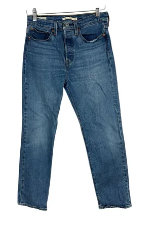 Levi's Wedgie Straight Leg Classic Blue Jeans Button Fly WOMEN’S SIZE 27 Waist thumbnail 1