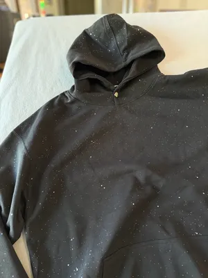 Black with Silver Sparkles Pullover Hoodie Size XXL #260893 thumbnail 3
